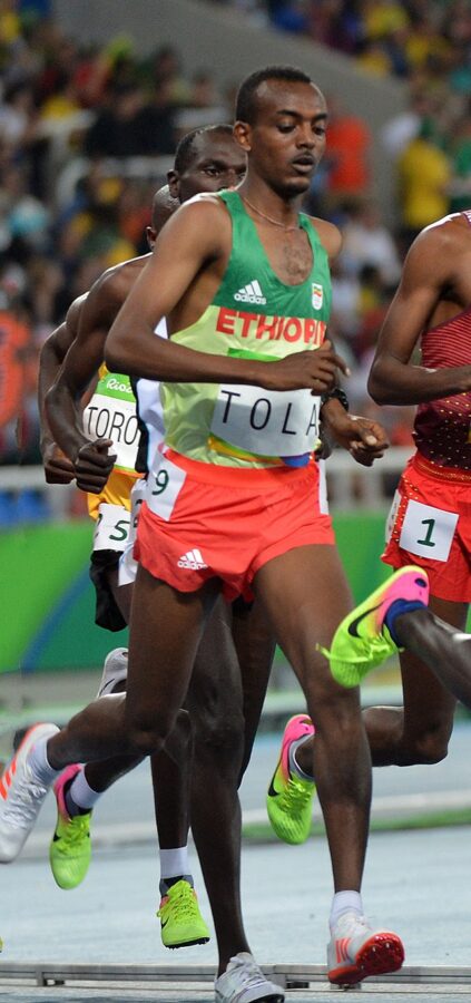 Tamirat Tola, de snelste loper van de Amsterdam Marathon